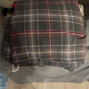Gray and Red Plaid Eddie Bauer Hone Duvet- Queen